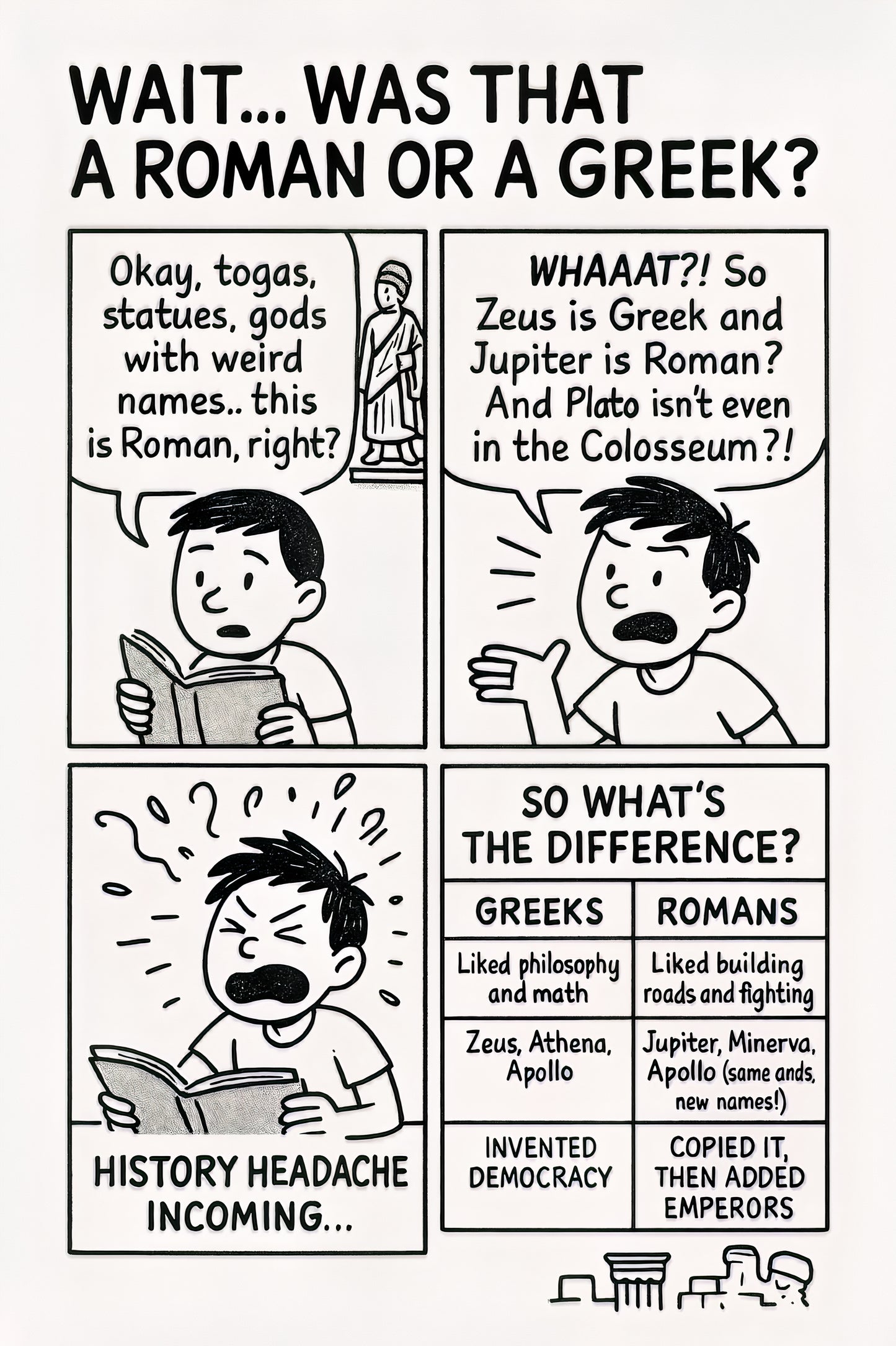 Toilets, Togas, and Total Chaos: A Comic-Style History of Ancient Rome and the Roman Empire